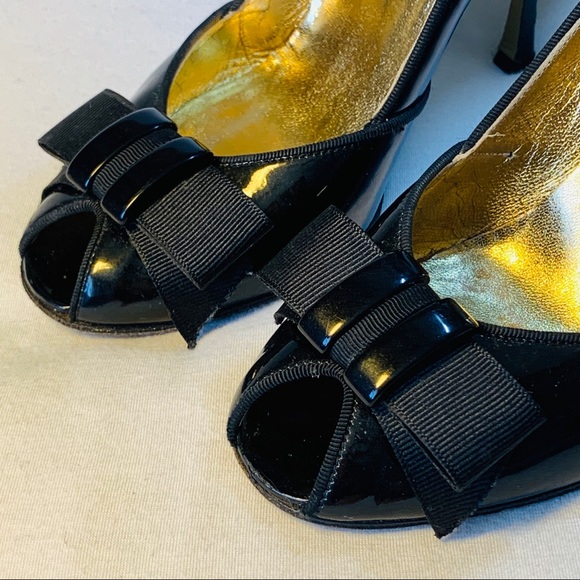 Dolce & Gabbana Patent Leather Bow Peep Toe 36.5 - Picture 4 of 10